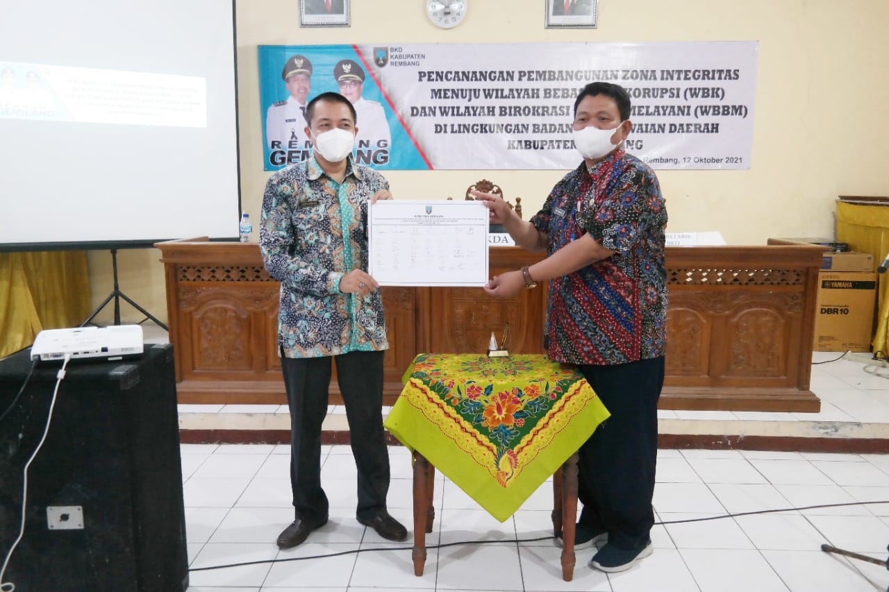 Siap Bangun Zona Integritas, BKD Rembang Gelar Deklarasi Komitmen